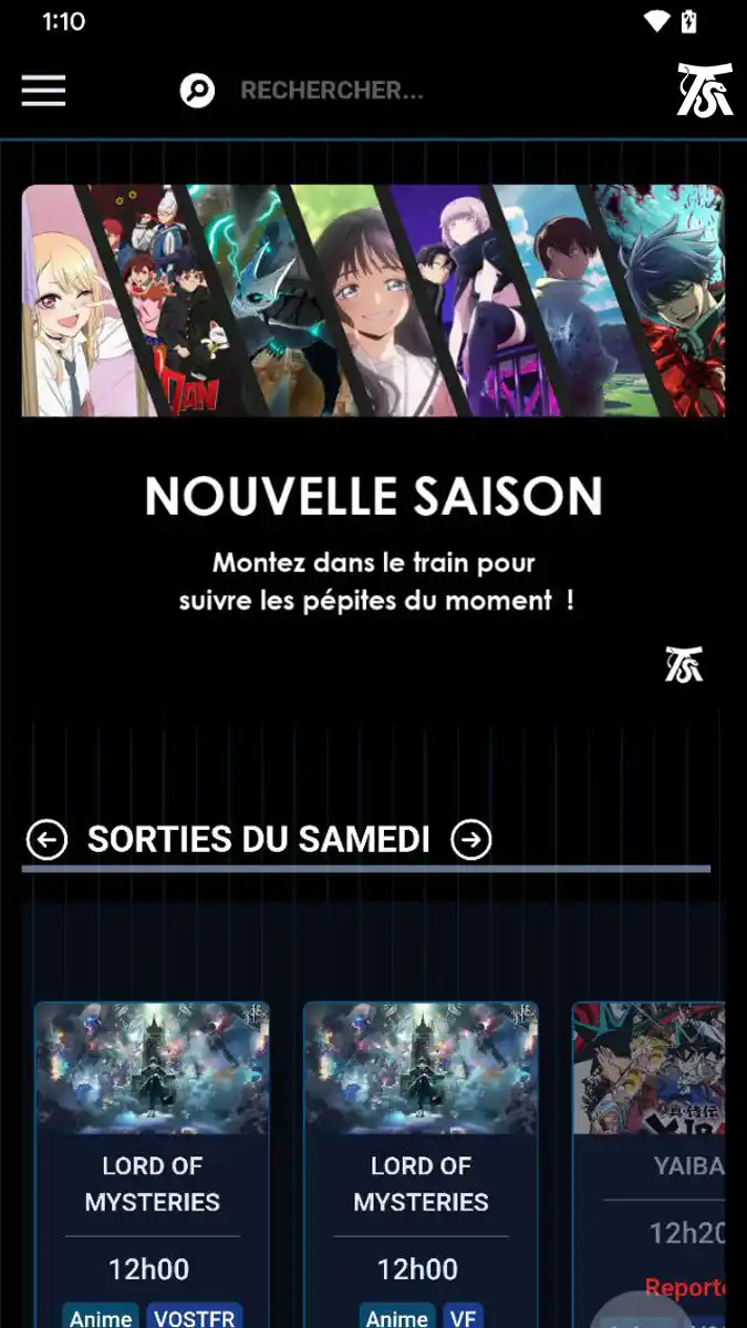 Anime Sama APK — écran de téléchargement (Download) sur Android